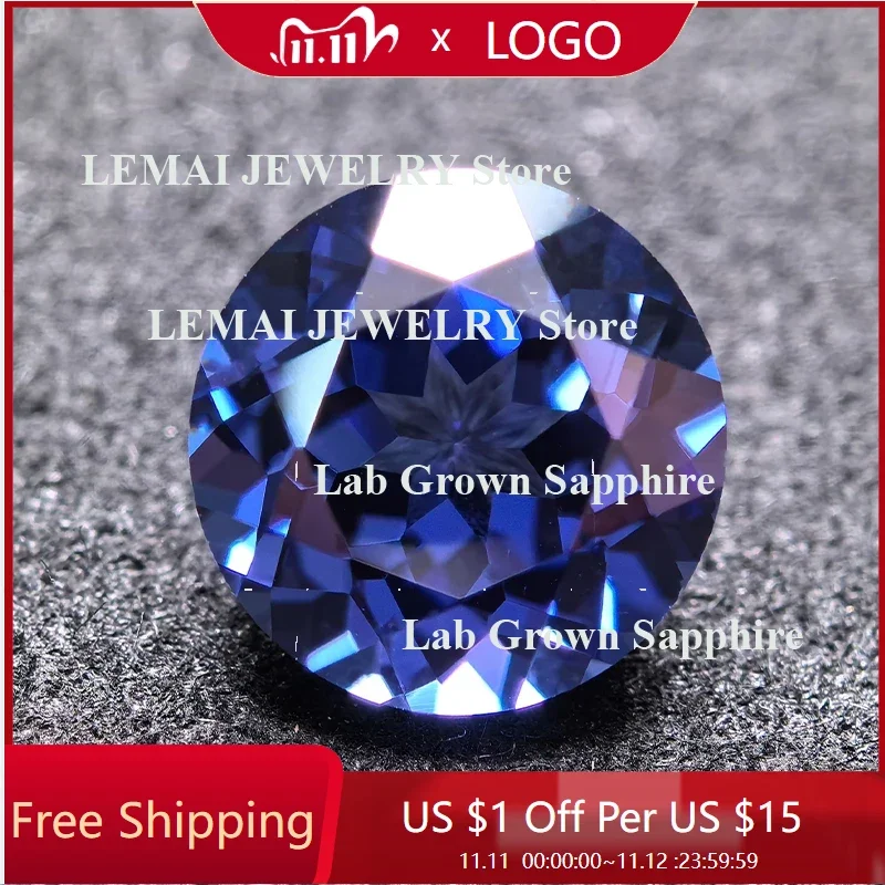 

Lab Grown Sapphire Loose Stone Royal Blue Color Round Shape 6-9mm Charms Beads for Jewelry Making Selectable AGL Certificate