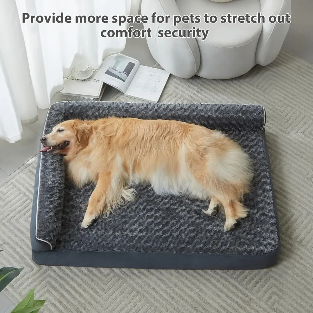 

Orthopedic Dog Bed for Large Dogs, Waterproof Linen Removable Washable Cover, Non-Slip Bottom, Joint Support Pet Sofa