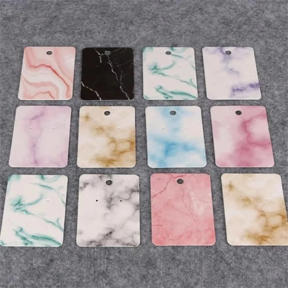 

100pcs Marble Earring Cards Abstract Style with Gold Lines Necklace Display Card Colorful Earring Necklace Display