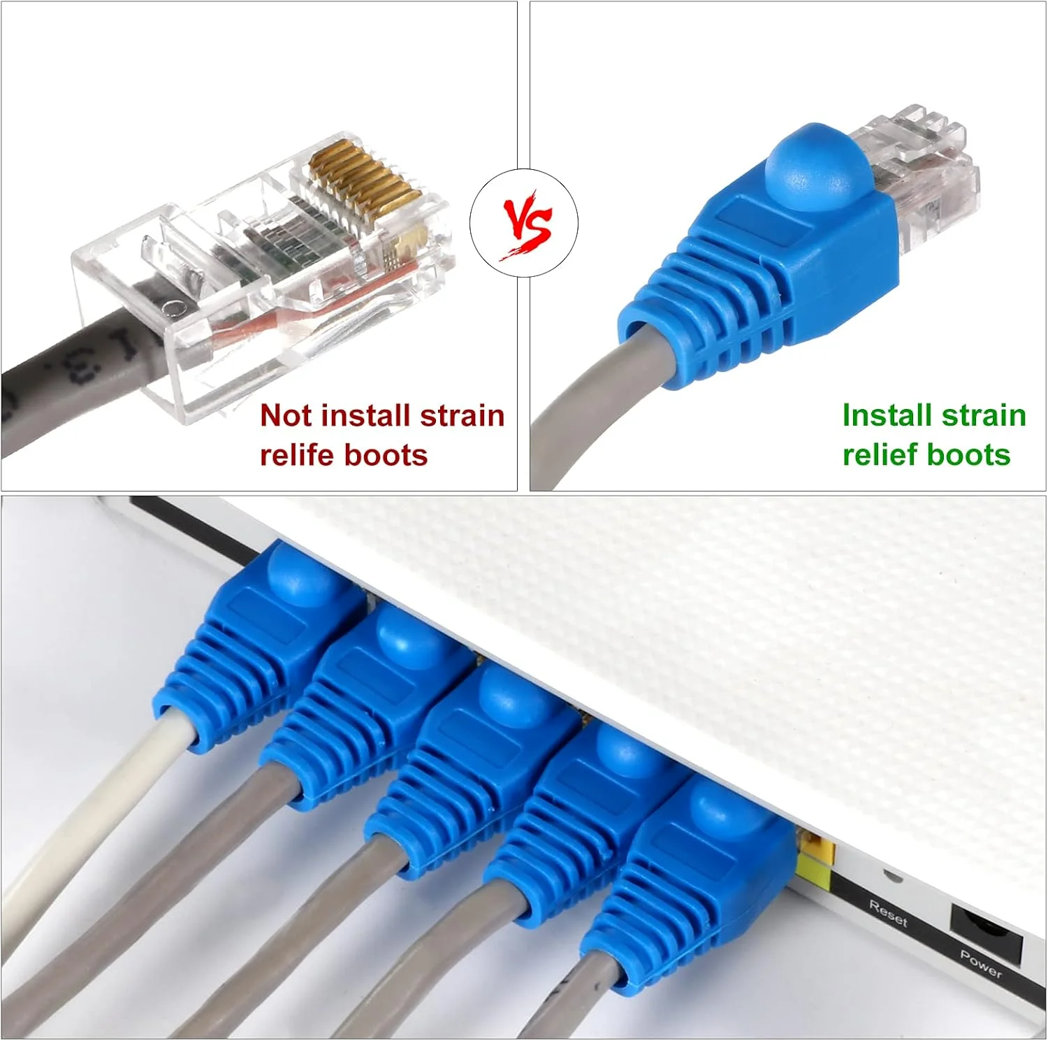 ZoeRax RJ45 Cat6/5e/5 압착 도구 키트(20PCS Cat6 패스 스루 커넥터 및 커버, 와이어 펀치 다운 커터, 케이블 테스터 포함)