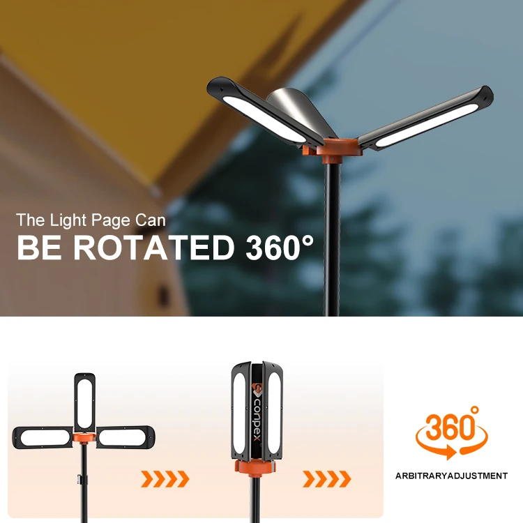New 9500lumen Rod Light Superbright Three Pages 12v Outdoor Light High Quality IP 68 Waterproof Led Light Outdoor with Tripod