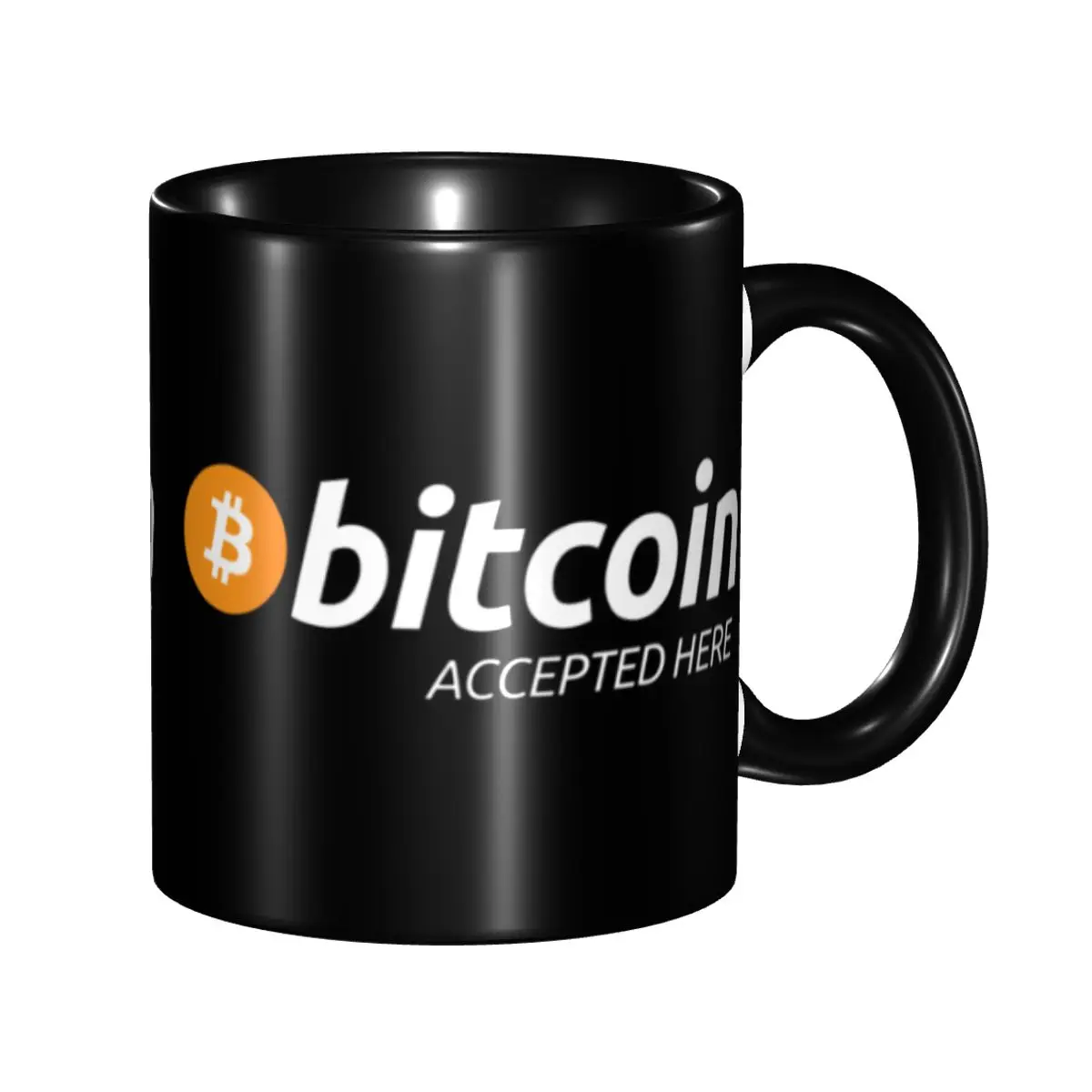 Bitcoin Accepted Here Coffee Mug DIY Customized Ceramic Tea Milk Mug