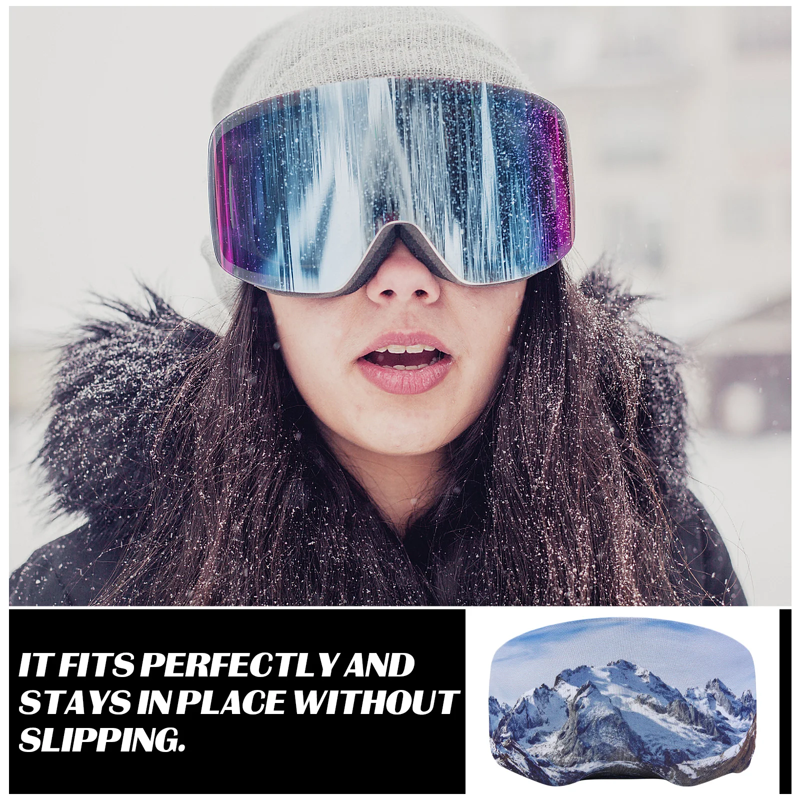 Cubierta protectora para gafas de esquí, fundas protectoras para gafas, mangas, cinturón, elástico portátil en cuatro direcciones