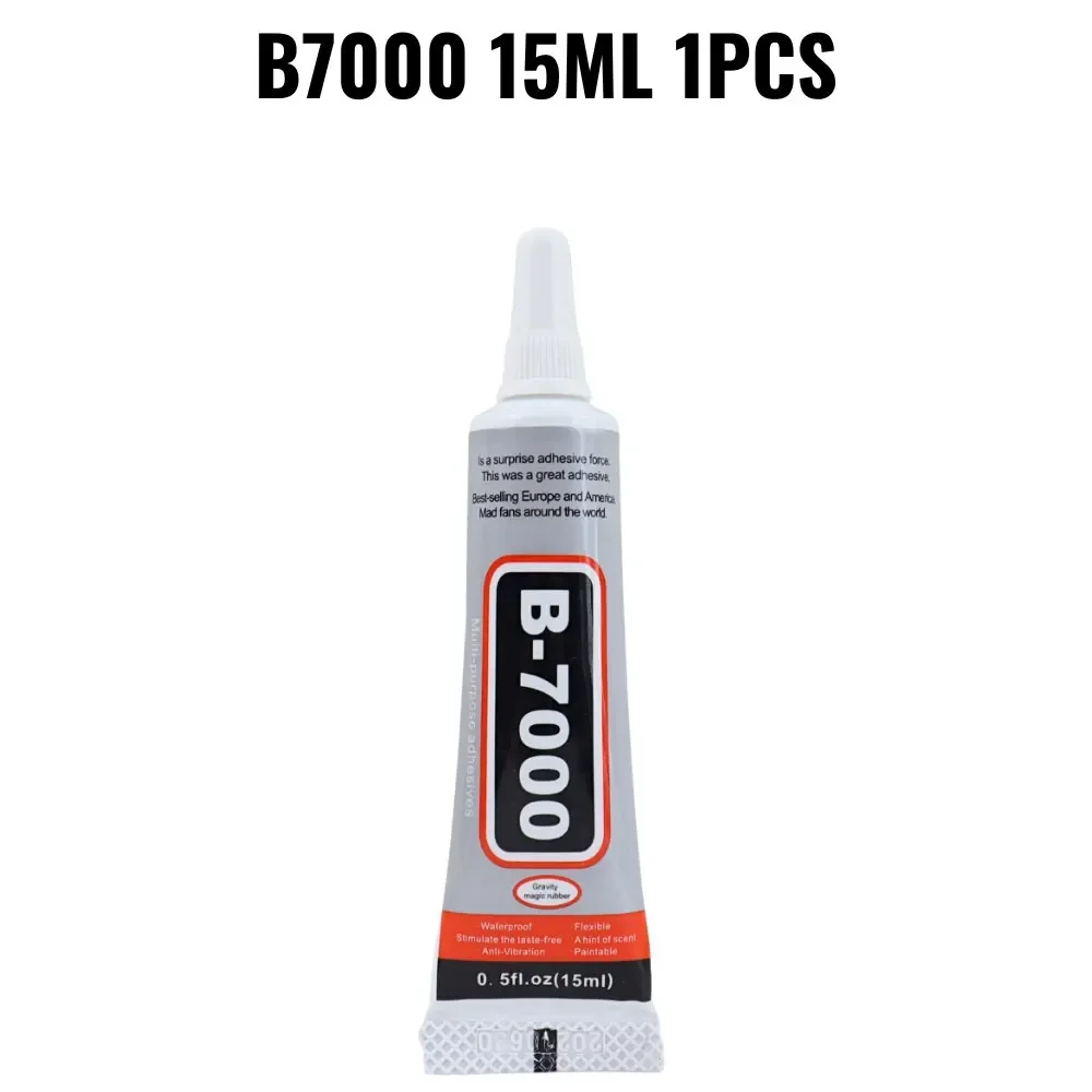 B7000 adesivo transparente para reparo de telefone, cola universal de plástico para vidro diy b-7000 com aplicador de precisão 15ml 25ml 50ml 110m