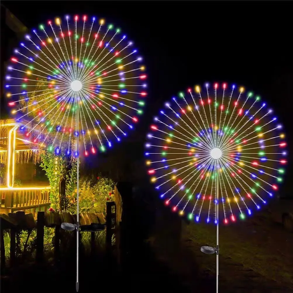 

Christmas LED Solar Powered Outdoor Grass Globe Dandelion Fireworks Lamp Garden Lawn Landscape Lamp For Christmas Decoration