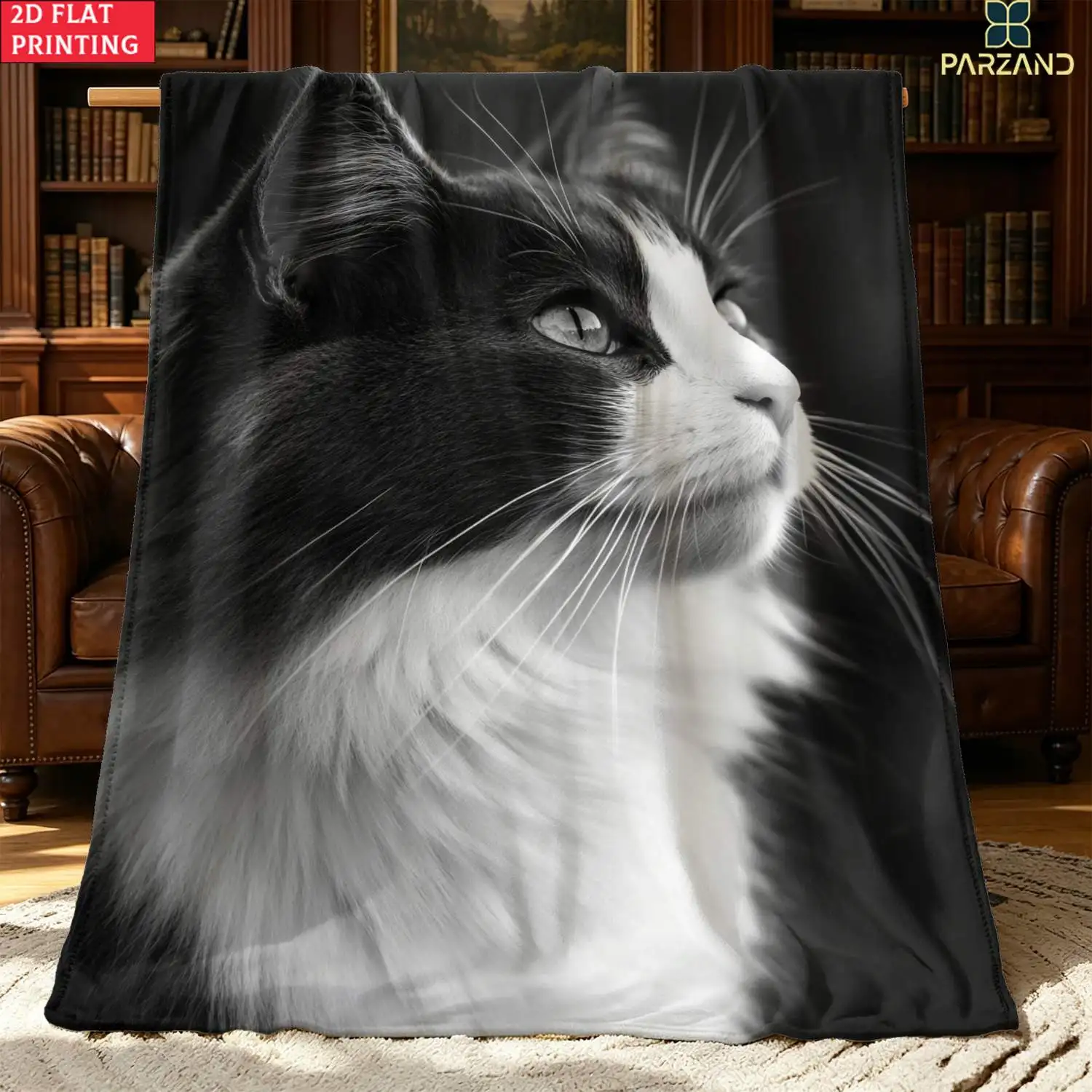 Super Soft Cat Photo Print Throw Blanket for Sofa Couch Home Decor Living Room Pet Lover Gift Fleece Cozy Throw