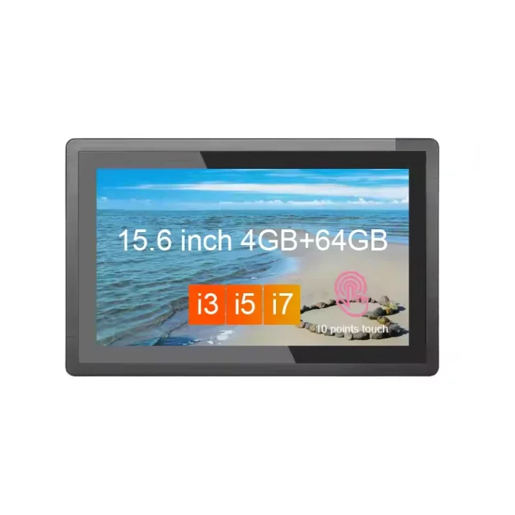 15.6 Inch 64/128GB SSD Industrial All In One Pc Computer Hmi Linux Touch Panel Mini Pc industrial touch pc