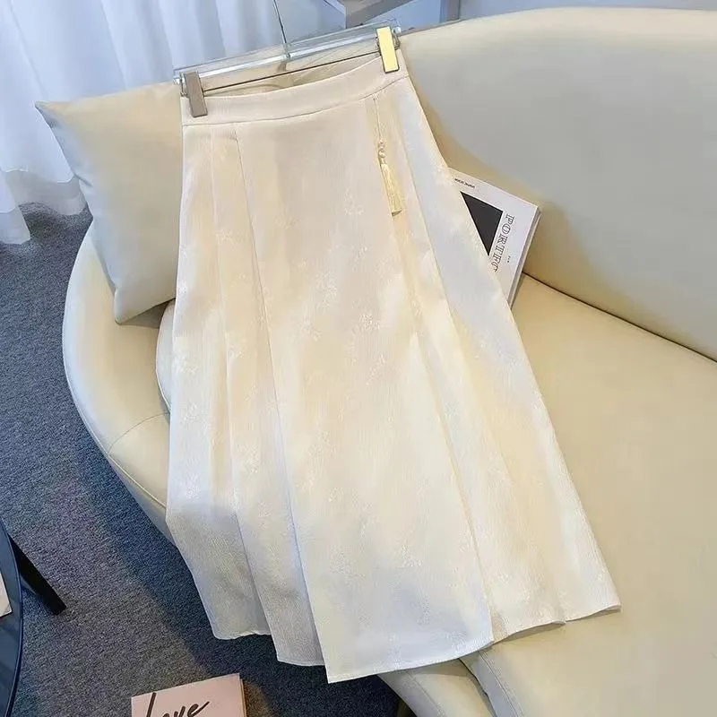 

2025 Casual Fashion Women Spring Summer Printing Elastic Waist Simplicity Trend New Style Medium to Long High Waisted skirt