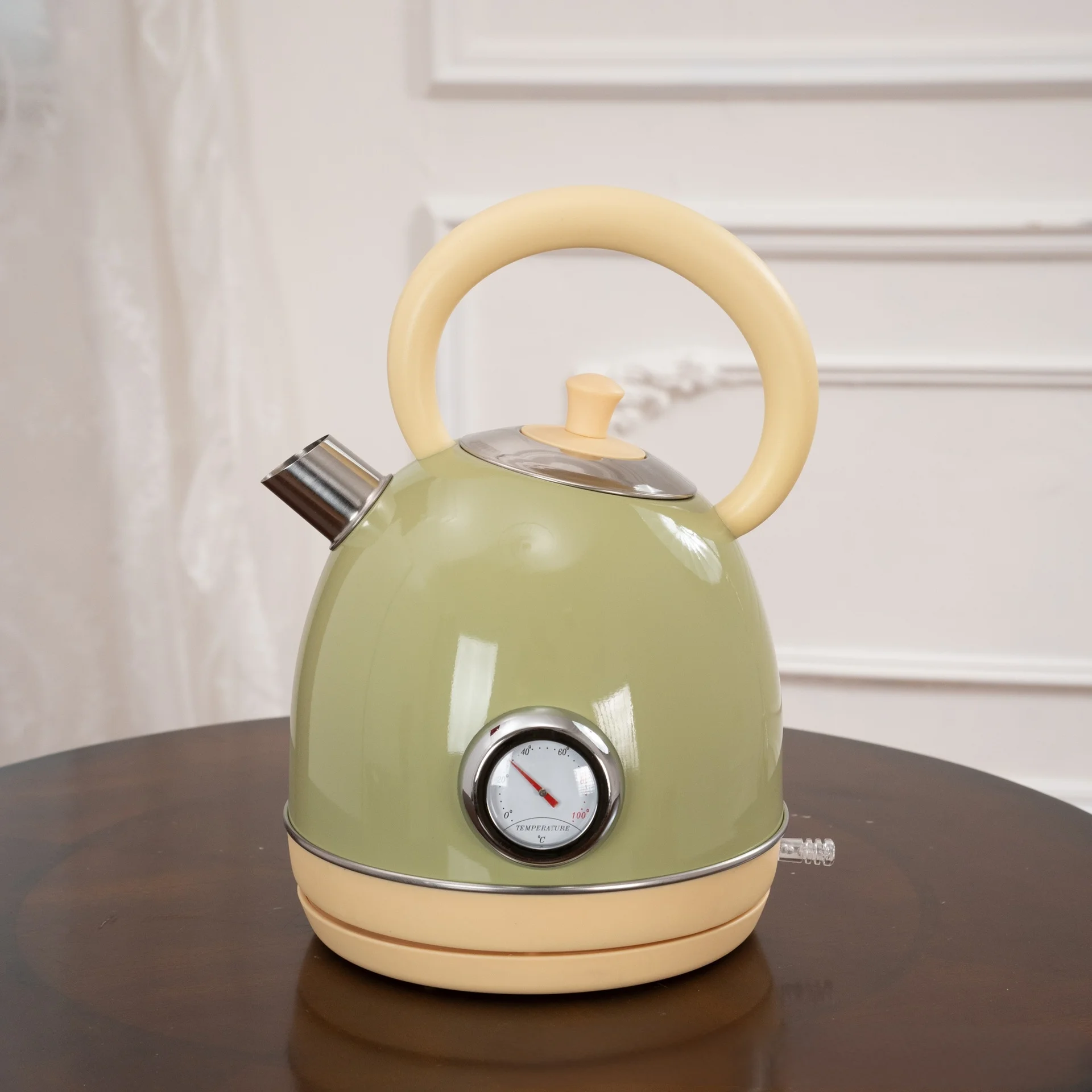 الاتحاد الأوروبي التوصيل/1500 واط غلاية كهربائية الرجعية مع عرض درجة الحرارة ، طبقة واحدة 304 الفولاذ المقاوم للصدأ غلاية الماء الساخن أواني شاي القهوة #5