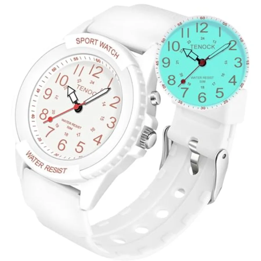 

Waterproof Nurse Watch for Medical Professionals Students Women Men, Night Light, 12/24 Hour Military Time Easy to Read Dial, S