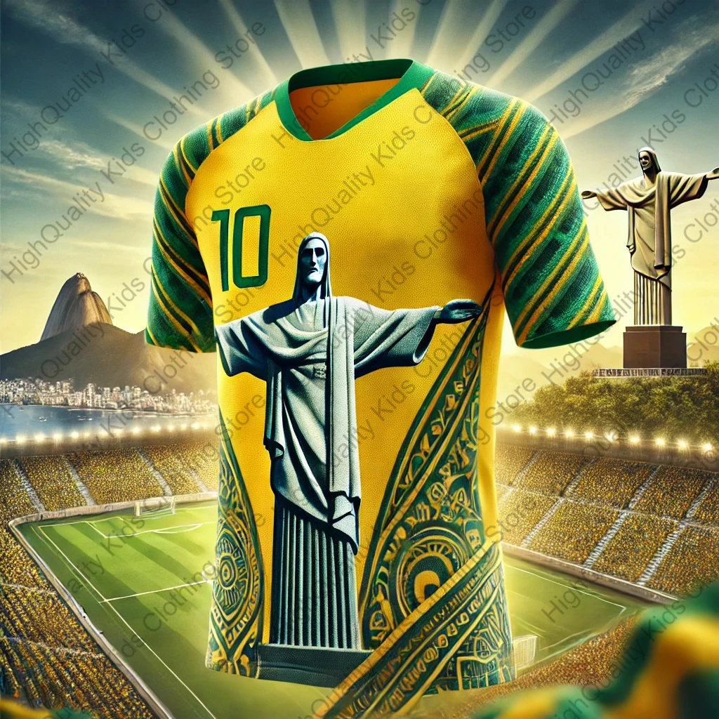 2024 nuovo arrivo ChatGPT AI Brazil Jesus Jersey #10 maglia da calcio per adulti bambini Summer Soccer Training Tops abbigliamento