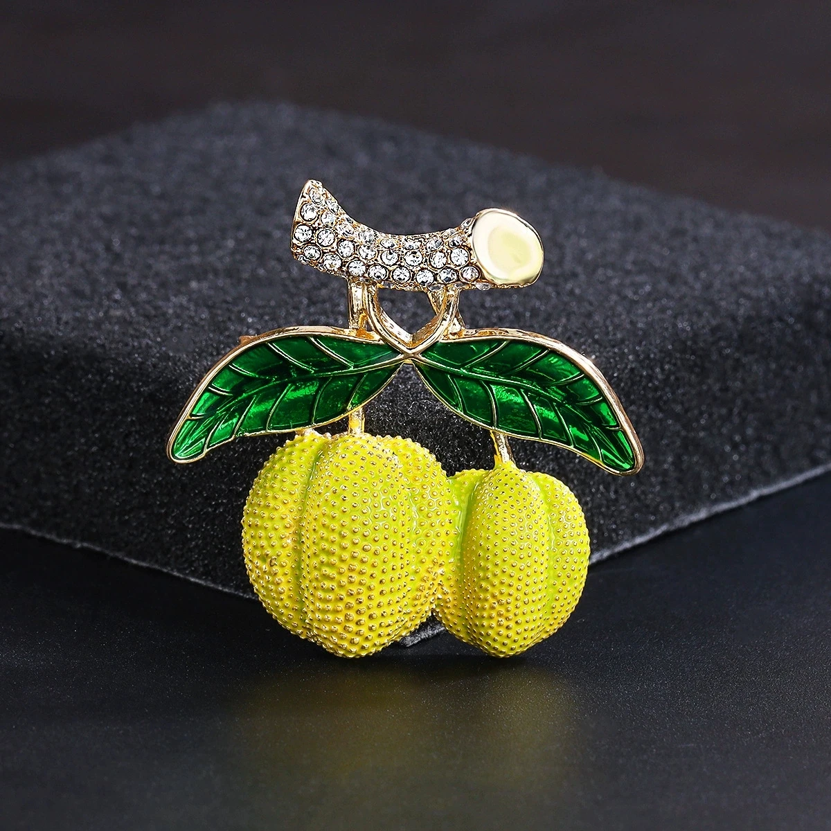 بروش الفاكهة التصميم الإبداعي سبيكة بالتنقيط النفط حجر الراين دوريان بروش ملحق مزاجه دعوى معطف زهرة الصدر