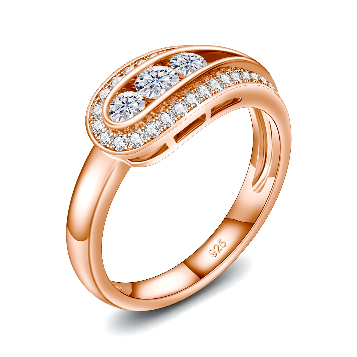 Mit Zertifikat Wassertropfen-Moissanit-Ring für Frauen 100% Diamanttester-geprüft Glänzender Silberschmuck Handgefertigtes Hochzeitsgeschenk Trend – Detail 5