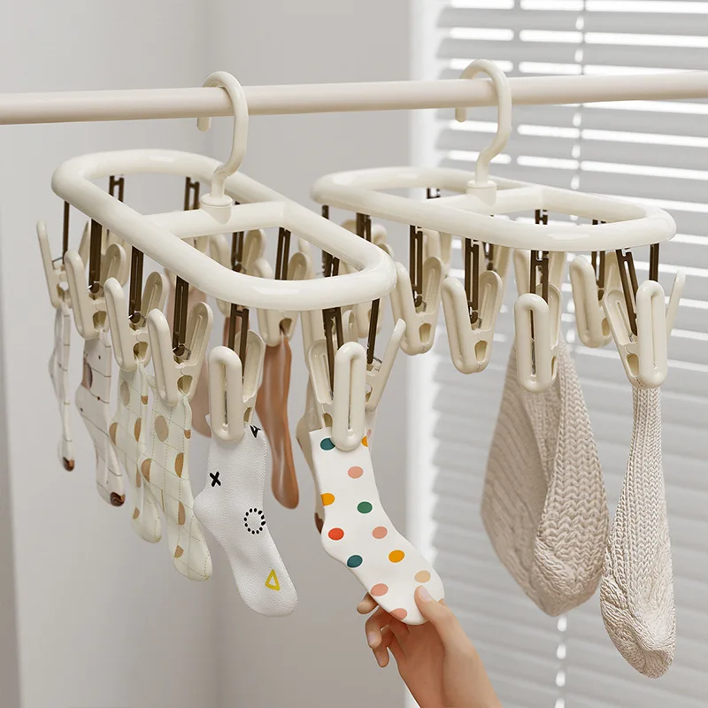 Multi Clip Sock Drying Rack Home Laundry Hanger Student Dormitory Socks Dryer