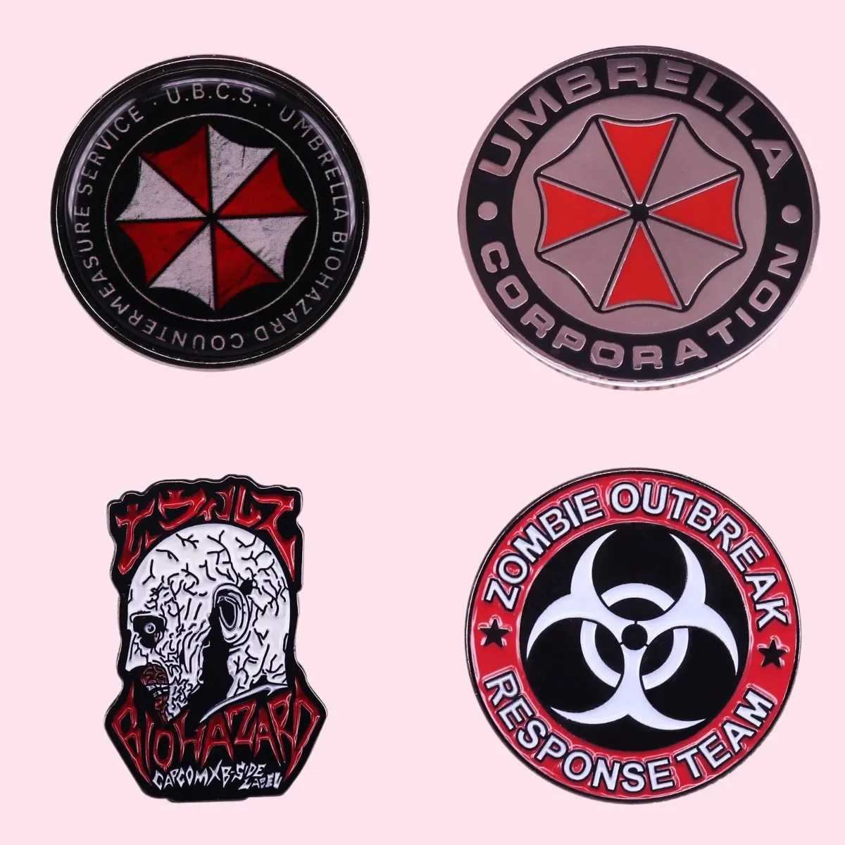En iyi kalite Biohazard karşı önlem hizmet Evil yerleşik emaye broş Pin yaka iğneler rozetleri aksesuarları moda takı hediye