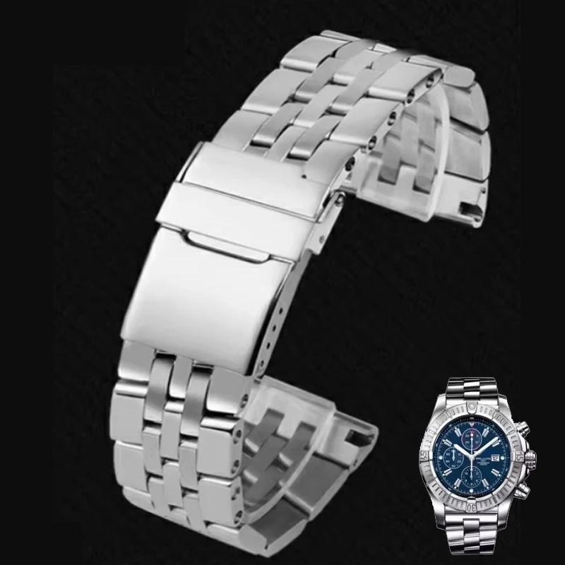 

Ремешки для часов из цельной нержавеющей стали 20 мм, 22 мм, 24 мм, браслет для часов Breitling, ремешок для часов AVENGER NAVITIMER SUPEROCEAN.