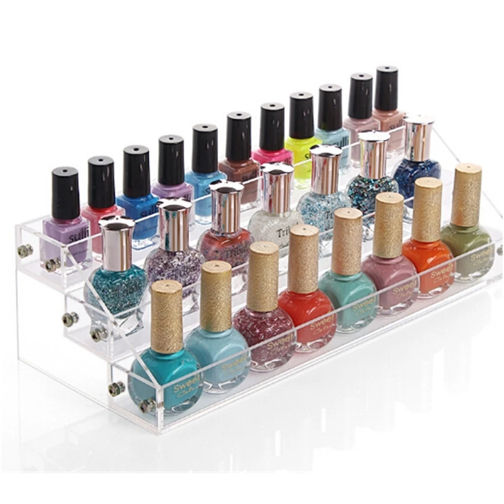 Acrylic Cosmetics Nail Enamel Display Box Showing Stand Rack Perfume Mini Bottle Collection Box Holder Storage Rack