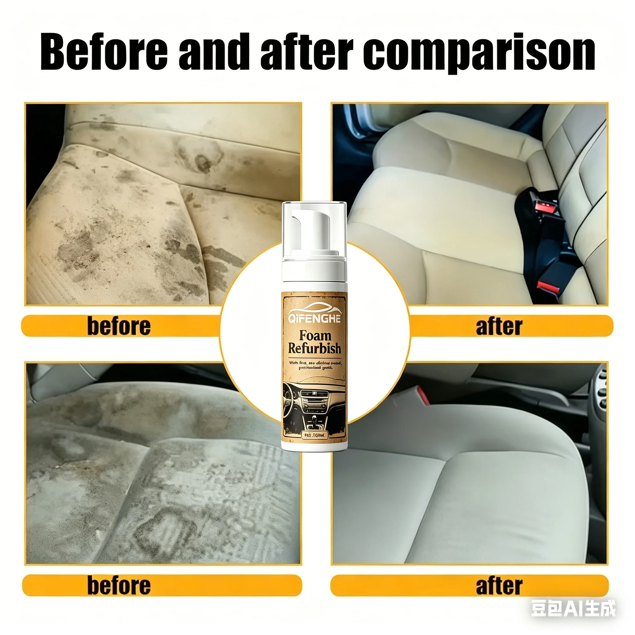 Car Interior Cleaner, Seat Polishing Care, Non-Washable Stain Removal, Car Roof Refurbishment, Interior Cleaning Tools, Make Th