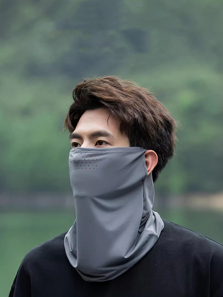 Masque de protection UV en soie glacée pour hommes et femmes – Anti-lumière du soleil intégral, protège-cou, couverture faciale de conduite