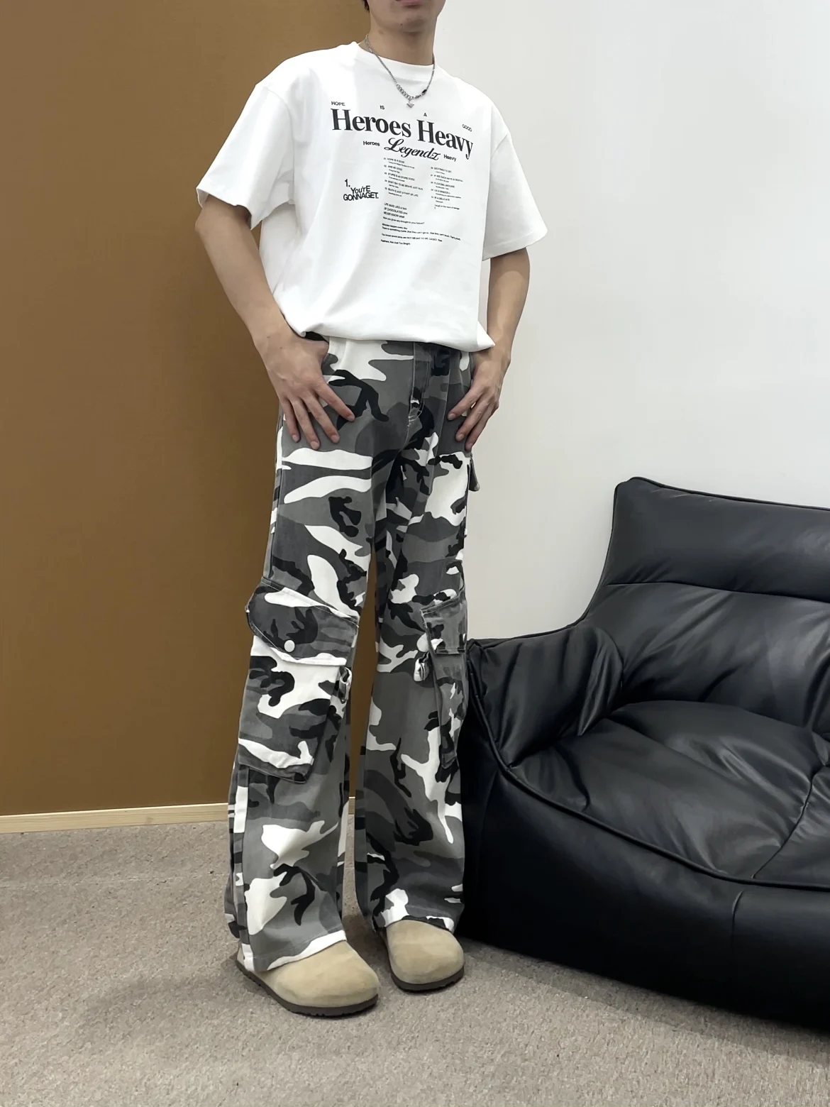 

Камуфляжные рабочие брюки в стиле ретро, американский хип-хоп, свободные прямые брюки с широкими штанинами, длинные брюки для мужчин и женщин