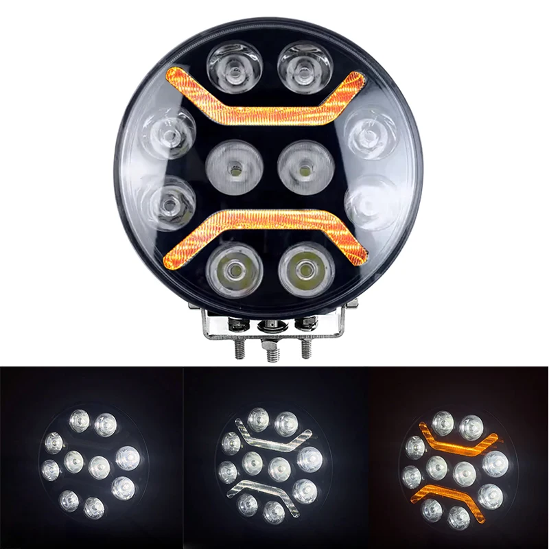 9 Inch 90W Waterproof LED Work Light Round Spot Offroad Driving Light For Jeep Wrangler ATV UAZ SUV Truck Tractor Boat