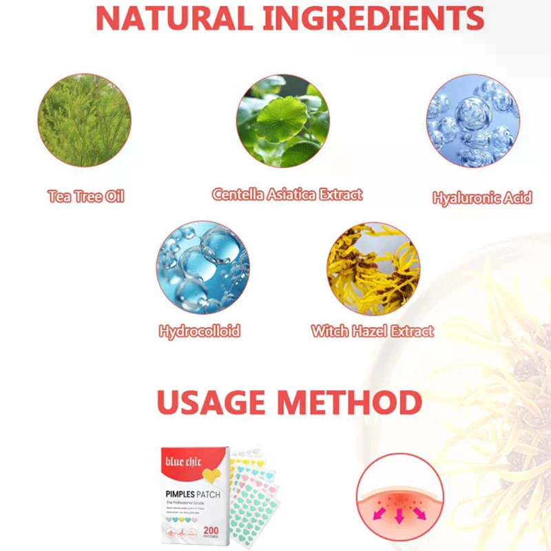 200 pz/set Colore Misto Del Fumetto Adesivi Per L'acne A Forma di Stella A Forma di Cuore Adesivi Circolari Cura Della Pelle E Strumenti di Trucco Viso