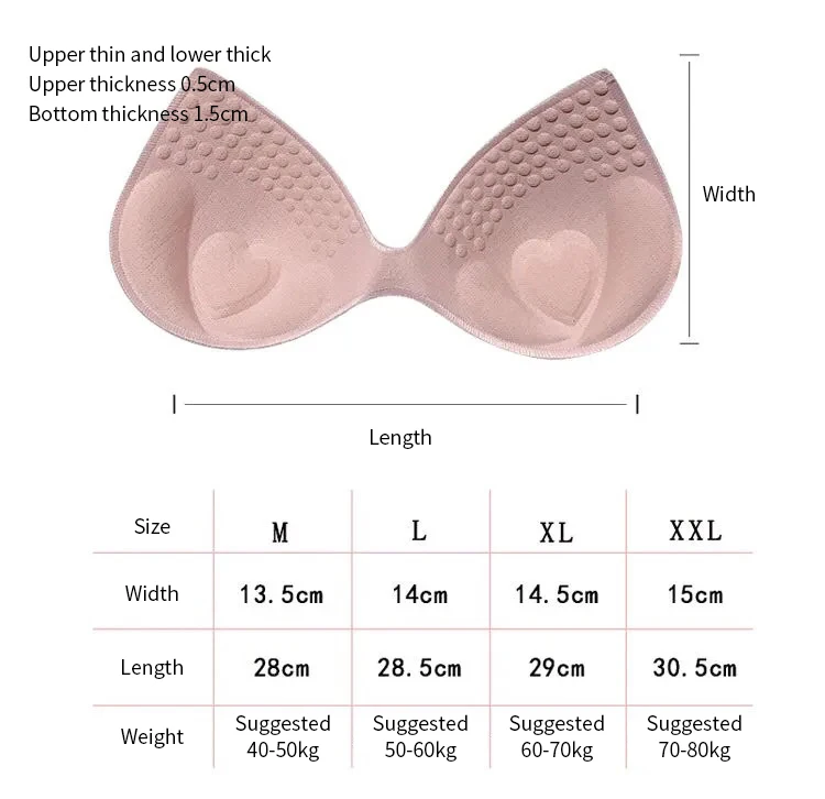 여성용 여름 수영복 패딩 삽입물, 스폰지 폼 브래지어 패드, 가슴 컵 가슴 브래지어, 비키니 삽입 가슴 패드, 2023 신제품, 1 쌍