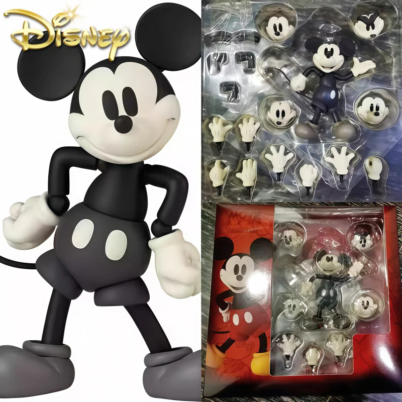 Genuine In Stock Disney 1936 Mickey Mouse Kaiyodo Revoltech Colorful Mickey Action Figures Anime Ornaments Collection Gifts Toy