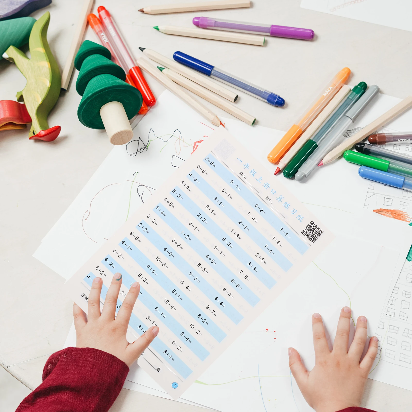 

Oral Arithmetic Question Card Addition and Subtraction Paper Workbook Answer Sheet Pre Math Learning Student Practice Board