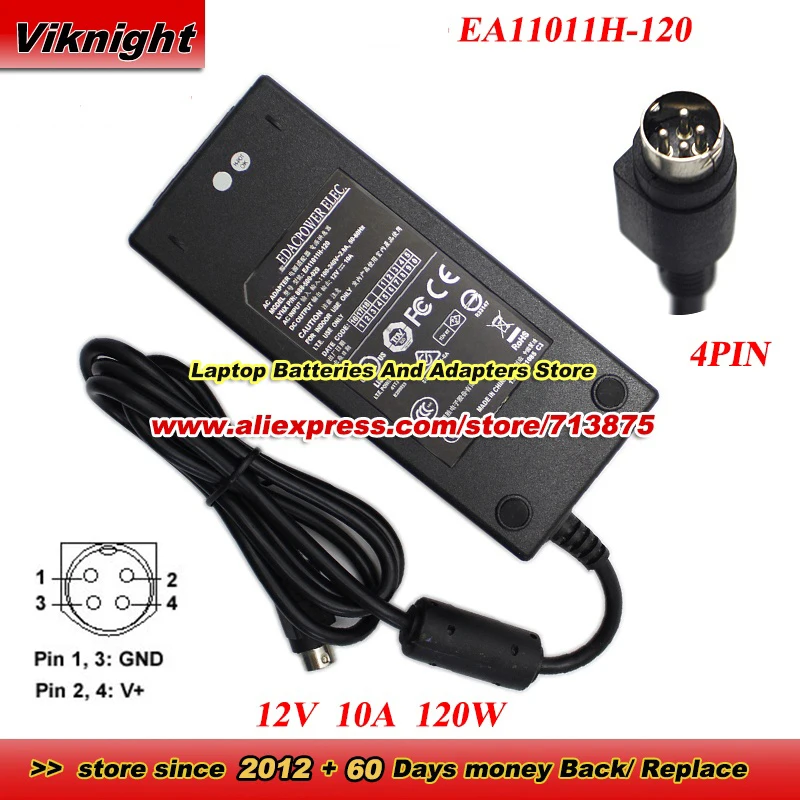 12V 10A 120W EA11011H-120 AC Adapter P/N 888-500-029 4PIN Power Supply for Synology DS918+ ds415+ DS916 with 4 Pins
