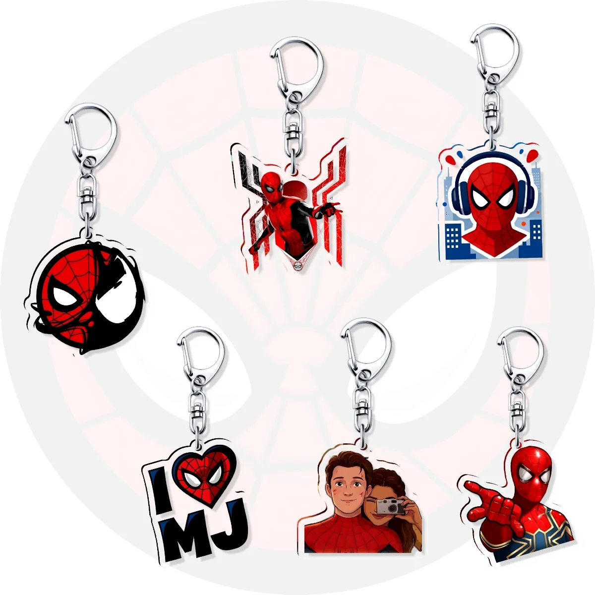Llavero de acrílico de Spiderman Peter, figura de superhéroe de Tom Holland, colgante, regalo para niños y fans, encantadores dijes para bolsos, bonito adorno de escritorio