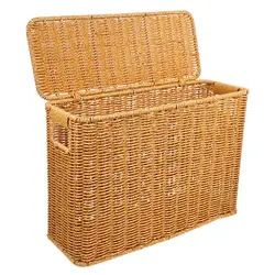 Woven Basket Sundries Clothes Storage Basket Decorative Basket With Lid And Handle Magazine Toys Container Home Container Supply