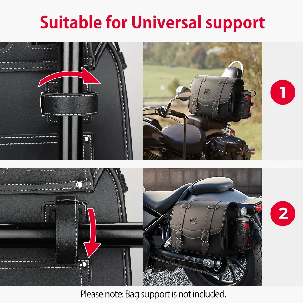 Motorcycle Saddlebag 15L Waterproof Side Bag Saddle Bag Universal For Honda Rebel 500 250 1100 For XL883L XL1200NS Accessories