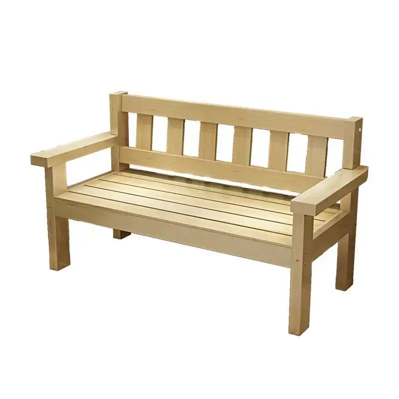 Vintage solid wood bench old balcony casual outdoor backrest double bench sofa chair park anti-corrosion wood chair