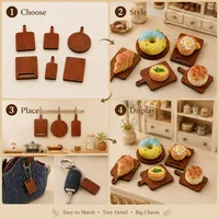 20/200x Wood Mini Cutting Boards Multi Shapes Mini Wooden Plate Dollhouse Bakery Dessert Display Accessory DIY Crafts Decoration 3