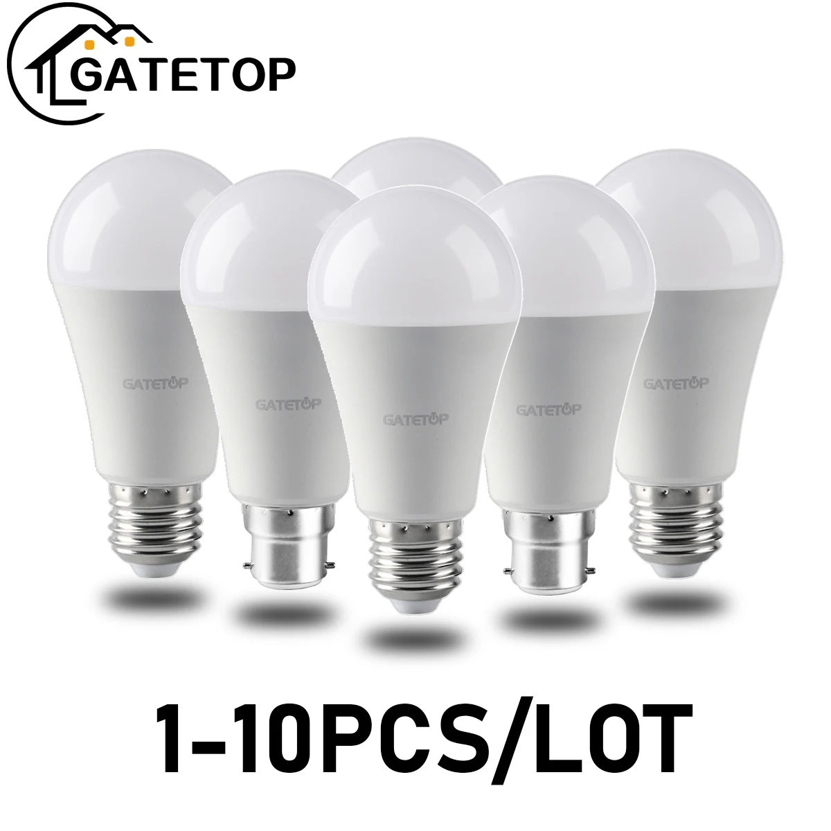 1-10PCS/Lot Lampadas E27 B22 AC220V Real Power 8W-24W 3000K/4000K/6000K No flicker Daylight for Home indoor Decoration