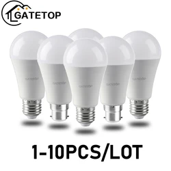 Lampadas E27 B22 AC220V de potencia Real para decoración interior del hogar, lámparas de luz diurna sin parpadeo, 8W-24W, 3000K/4000K/6000K, 1 a 10 unidades por lote