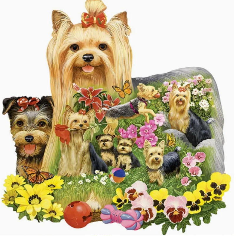 Unique Shape Animal Wooden Puzzle for Adults Princess Dog Puzzle Art Toys Family Games Home Decoration