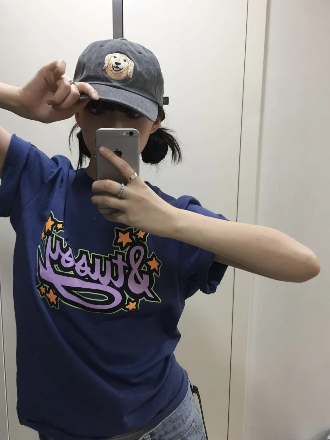 슬림핏 순면 티셔츠 여성 캐주얼 슬리브 만화 패턴 프린트 여름 신상 어깨 너비 약...