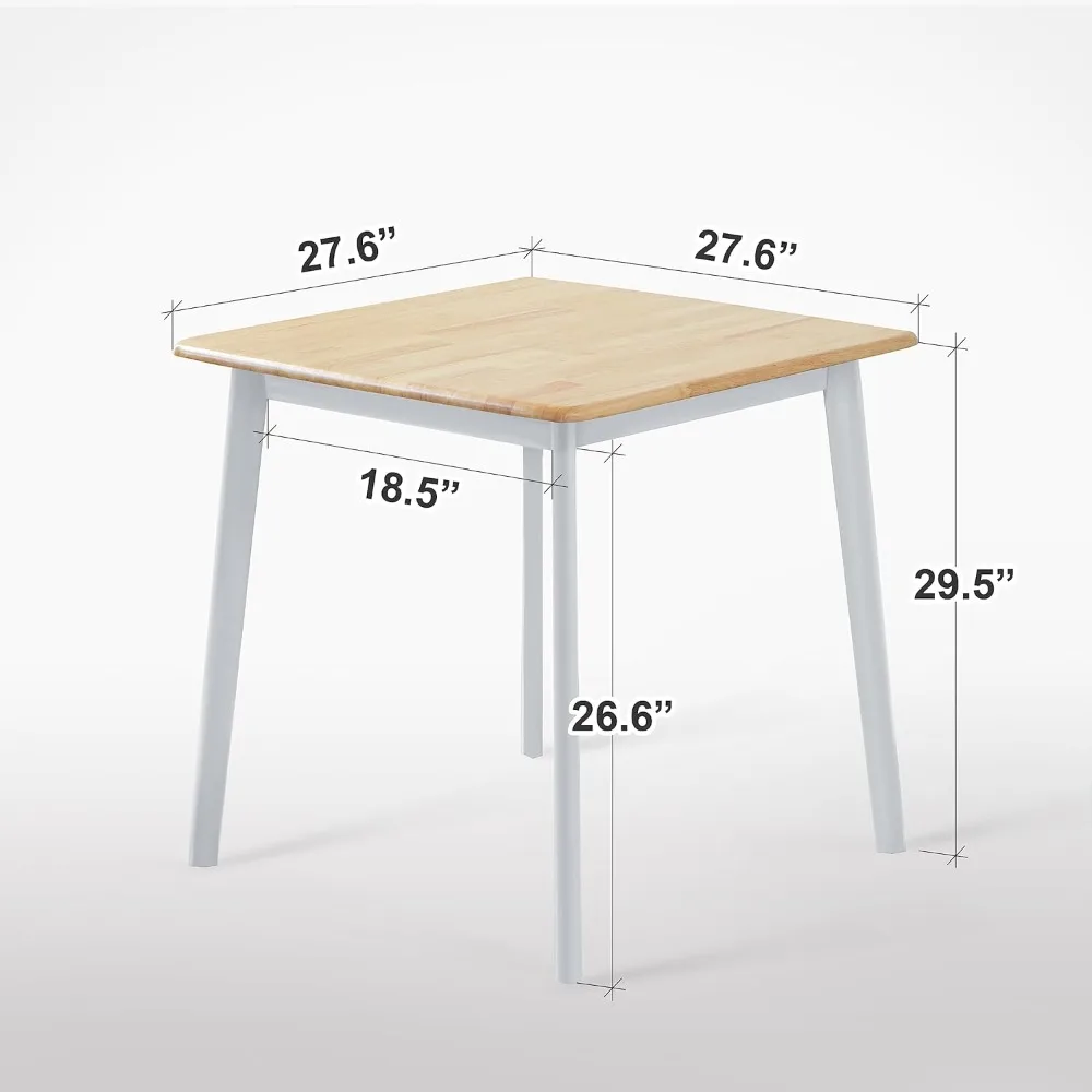 โต๊ะรับประทานอาหารไม้แคนเบอร์รา 27.6 นิ้ว/โต๊ะครัวไม้โอ๊คมาเลเซียสไตล์โมเดิร์นยุคกลาง (สีขาวธรรมชาติ)  เฉพาะโต๊ะเท่านั้น