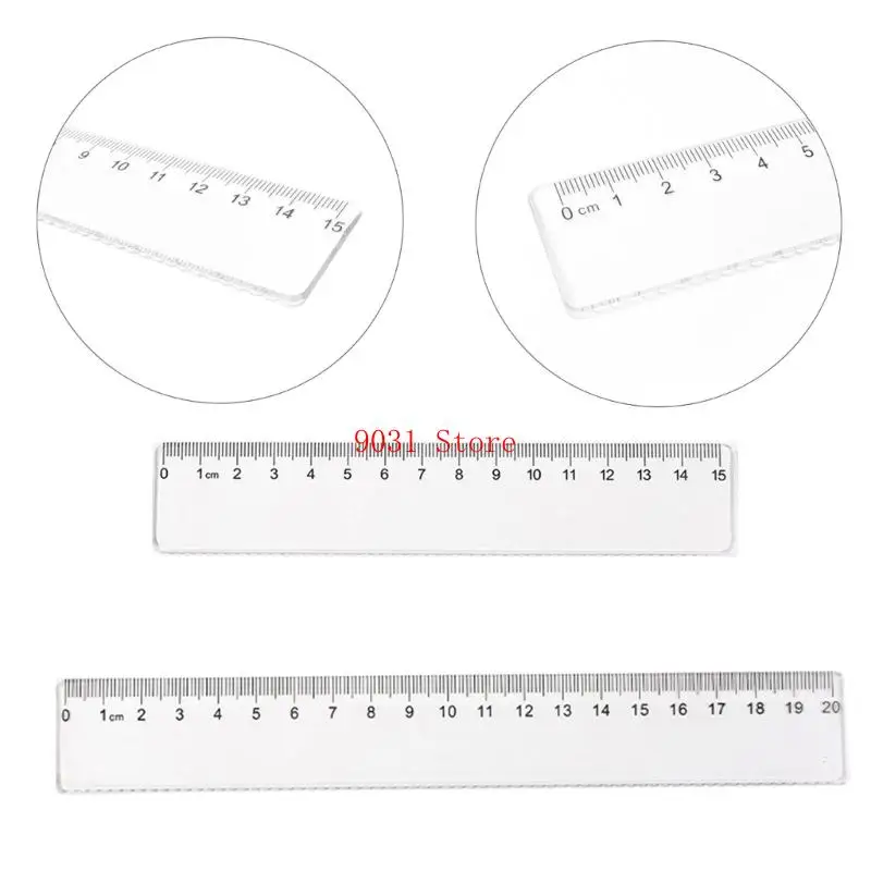 5 PCS 15/20 luler basisschool Set Straight Ruler Plastic Ruler Clear Ruler