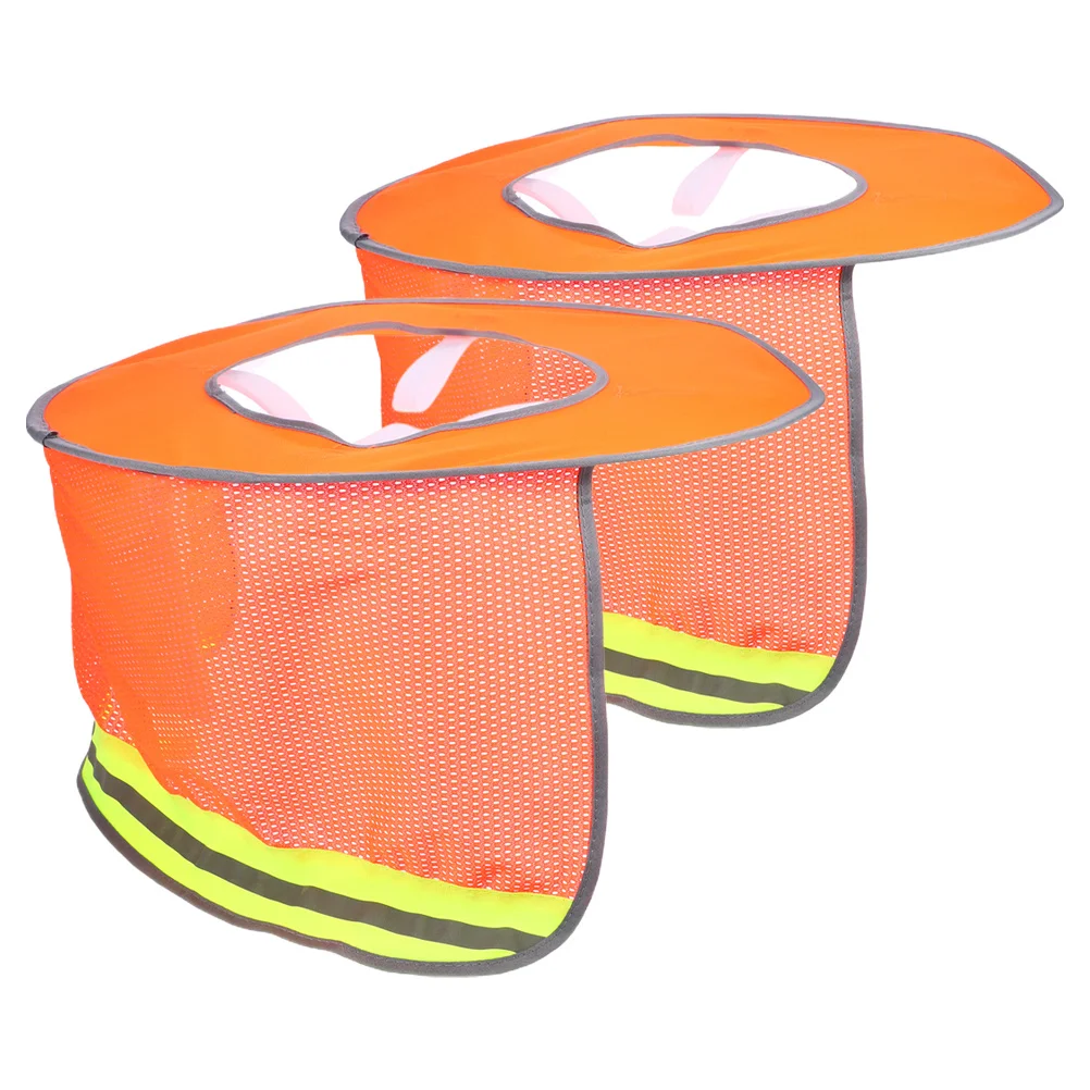 

2Pcs Sun Visor Neck Shade Hard Hat Mesh Sun Shade Reflective Strip Construction Accessories Outdoor Work Safety