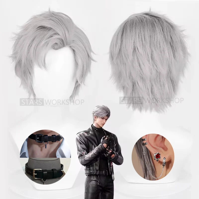 

In Stock Game Love and Deepspace Sylus Cosplay Wig Earring Fashion Trend Jewellery Cosplay Qin Che Halloween Party Gift