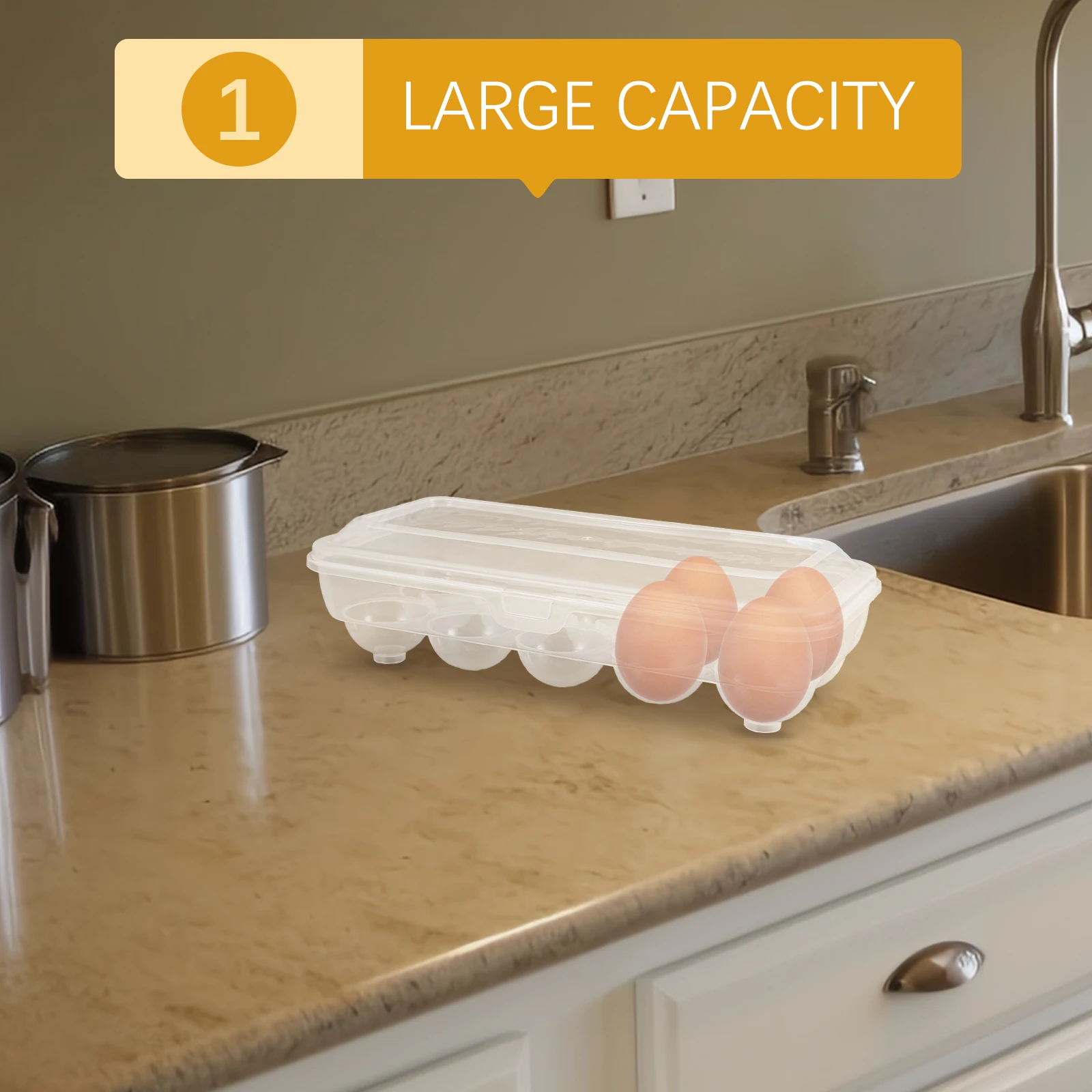 

10 Pack Transparent Rack ganizer for Refrigerator Storage Bin Plastic Containers Large Capacity Fridge Egg Holder Multi