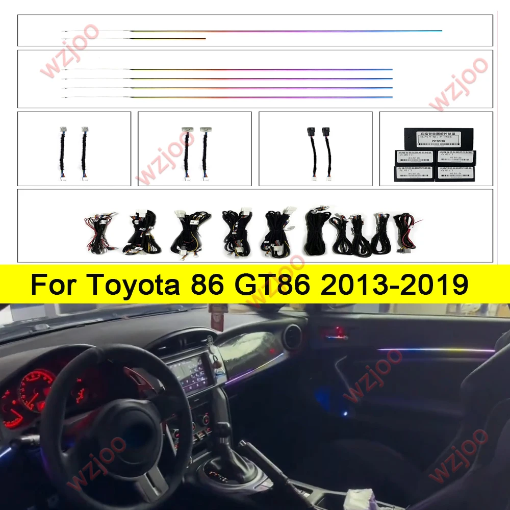 

Для Toyota 86 GT86 2013 2014 2015 2016-2019 64-цветный RGB Symphony Автомобильный светодиодный внутренний окружающий свет Управление приложением Автоаксессуары