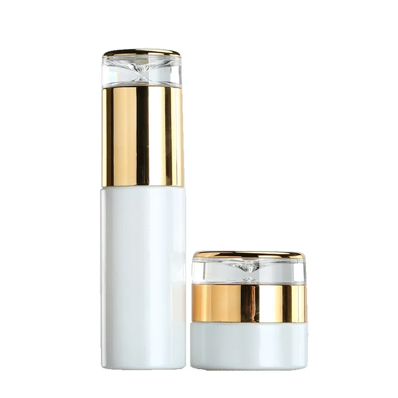 

20-120ml Lotion Spray Pump Bottle Perfume/Toner Bottle 20/30/50g Cream Jar Empty Pearl White Glass Cosmetics Container Wholesale