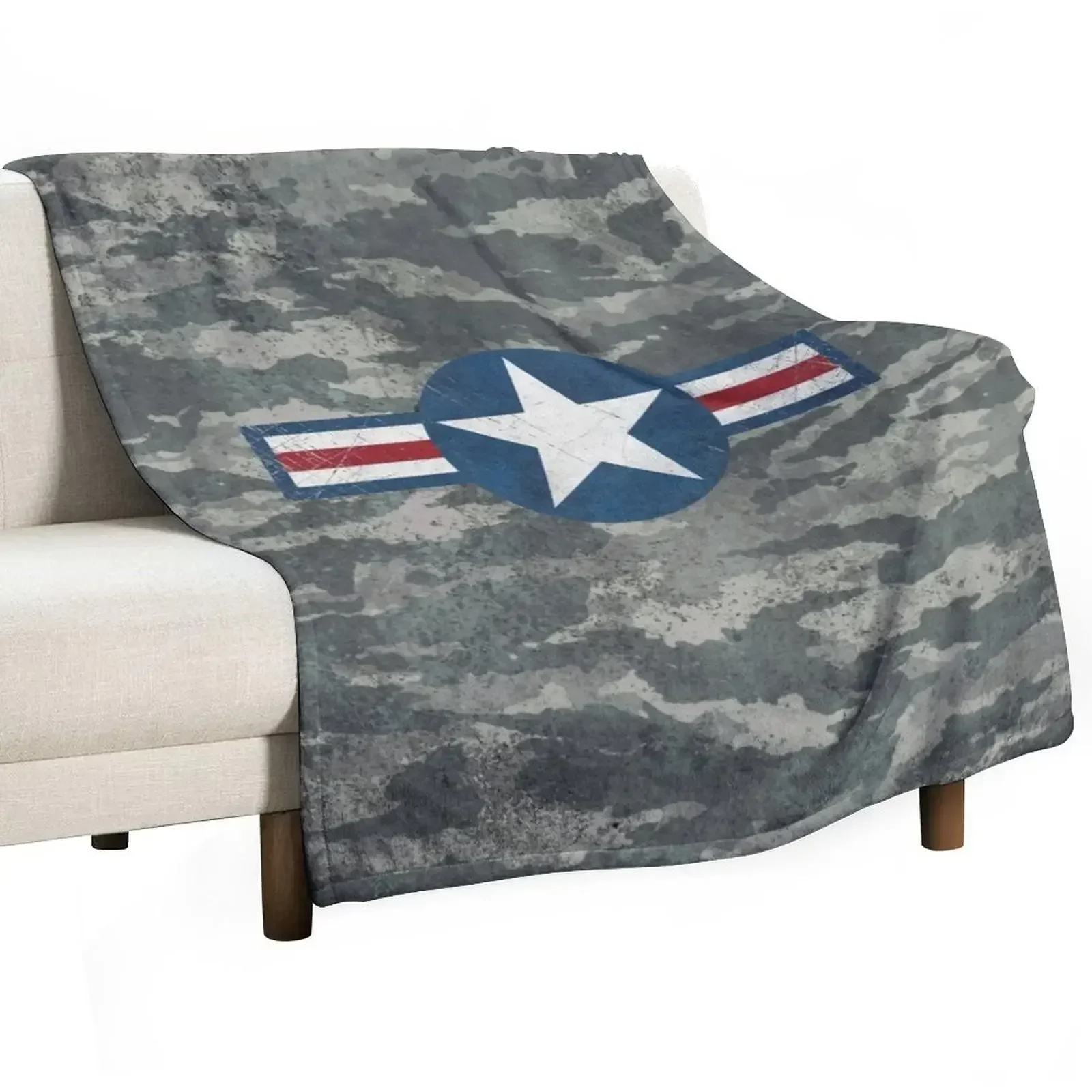 USAF Vintage Emblem Throw Blanket Baby Decorative Throw Blankets