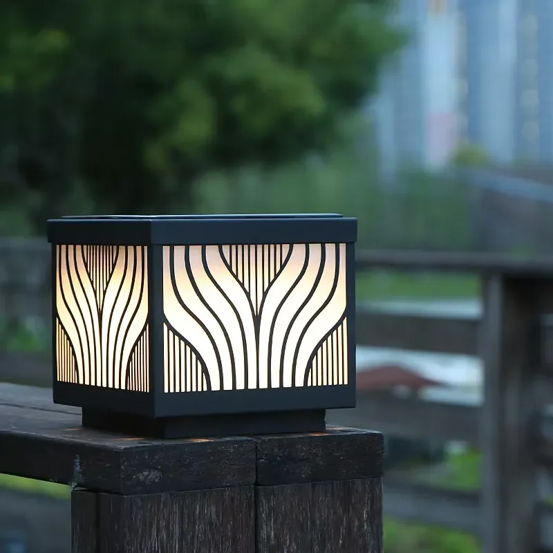 Modern Outdoor Waterproof LED Column Headlights IP65 Solar Pillar Lights High CRI 90 3000K Warm White for Landscape Courtyard