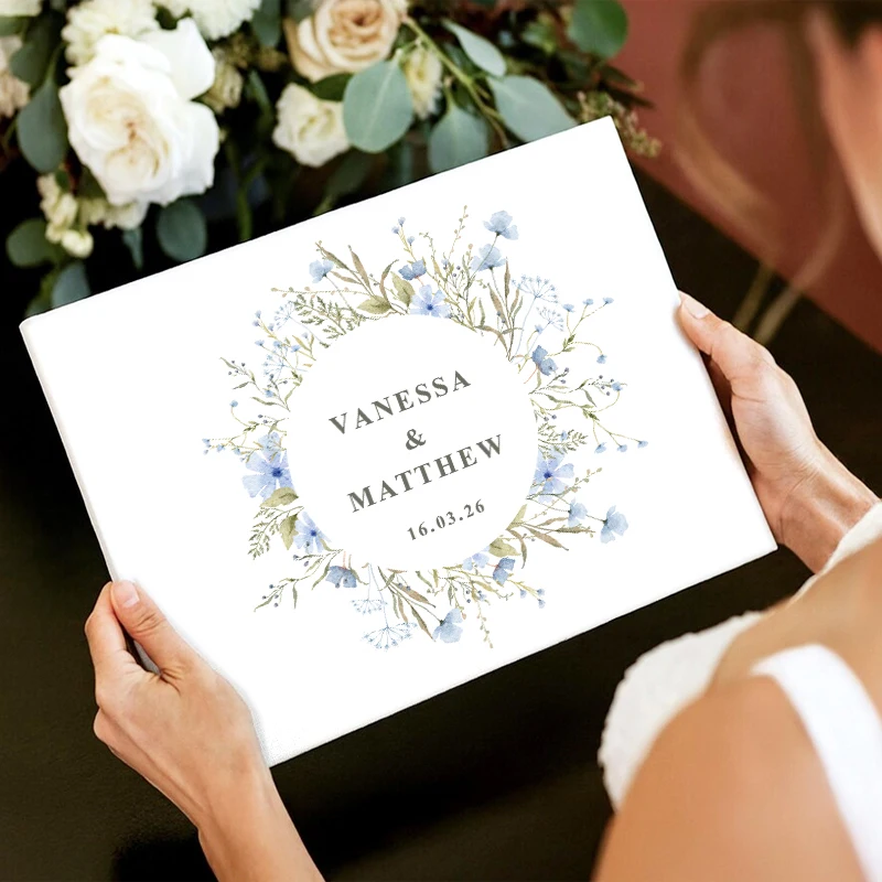 

White Wedding Guest Book Color Printing Personalized Guest Book, Personalized Photo Album