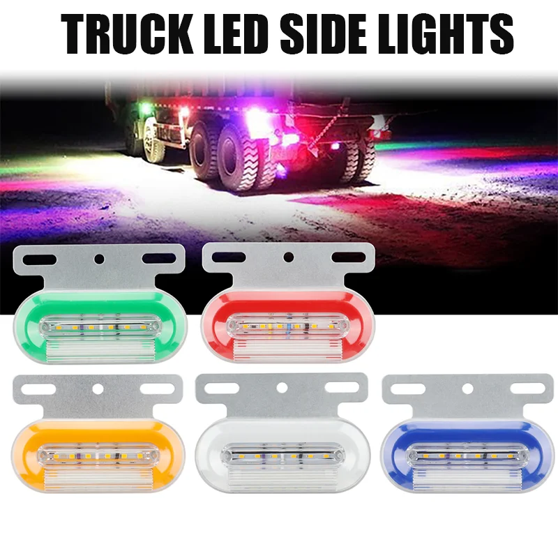10PCS Car Truck LED Side Marker Lights External Lights Signal Indicator Lamp Warning Tail Light for Trailer Lorry Accessories